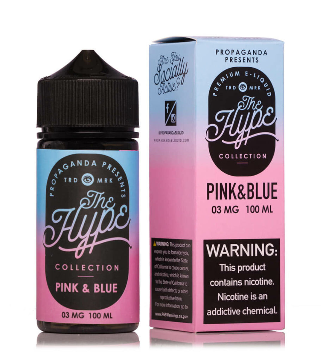 The Hype Collection 100ML Pink & Blue 6MG - Quality Product by Custom Vapors
