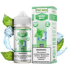 Pod Juice E-Liquid 100mL Jewel Mint 3MG - Quality Product by Custom Vapors
