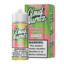 Cloud Nurdz 100ml E-Liquid Apple Watermelon 0mg - Quality Product by Custom Vapors