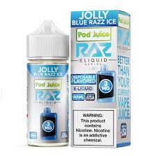 Razz Pod Juice 100ML Blue Raz Ice 6MG - Quality Product by Custom Vapors
