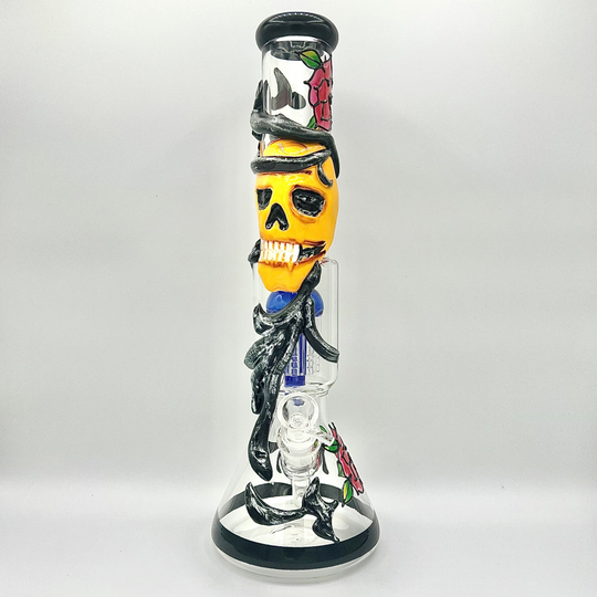 16" Inch Vine Wrapped Custom Skull beaker Pipe Water Bong - HP1 - Quality Product by Custom Vapors