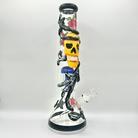 16" Inch Vine Wrapped Custom Skull beaker Pipe Water Bong - HP1 - Quality Product by Custom Vapors