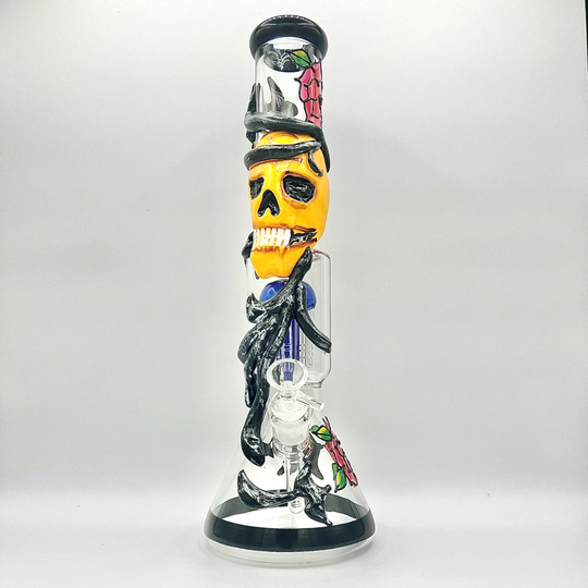 16" Inch Vine Wrapped Custom Skull beaker Pipe Water Bong - HP1 - Quality Product by Custom Vapors