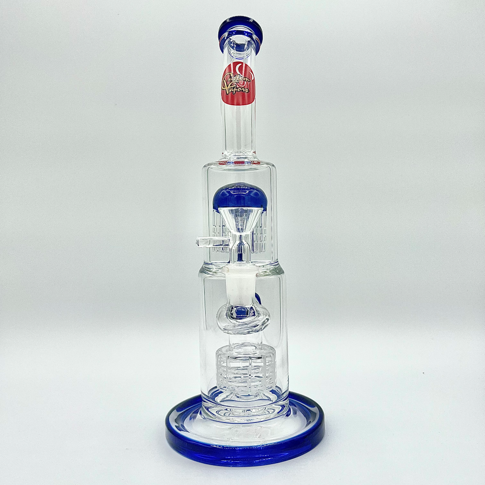 Custom Vapors 10.6" Inch Water Pipe Bong with double Tree Perc - KR341 - Quality Product by Custom Vapors