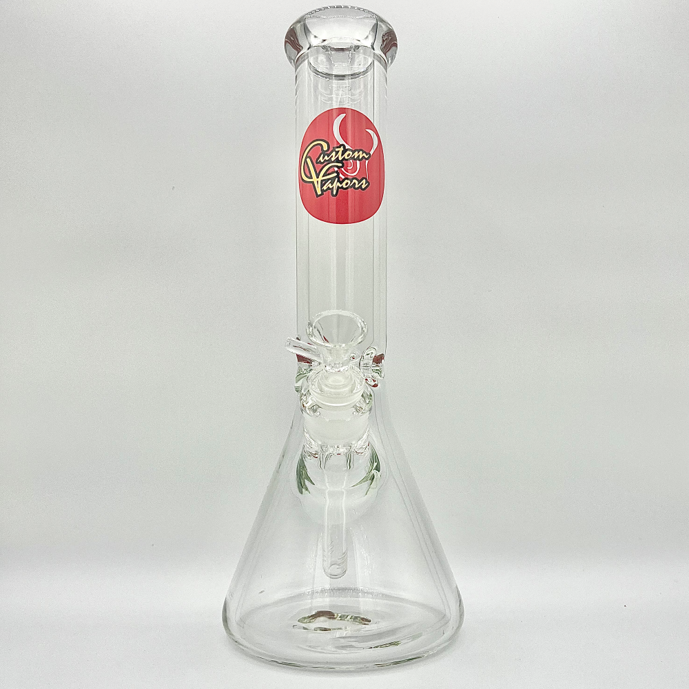 Custom Vapors 13" Inch clear Beaker Style Water Pipe - KX35 - Quality Product by Custom Vapors