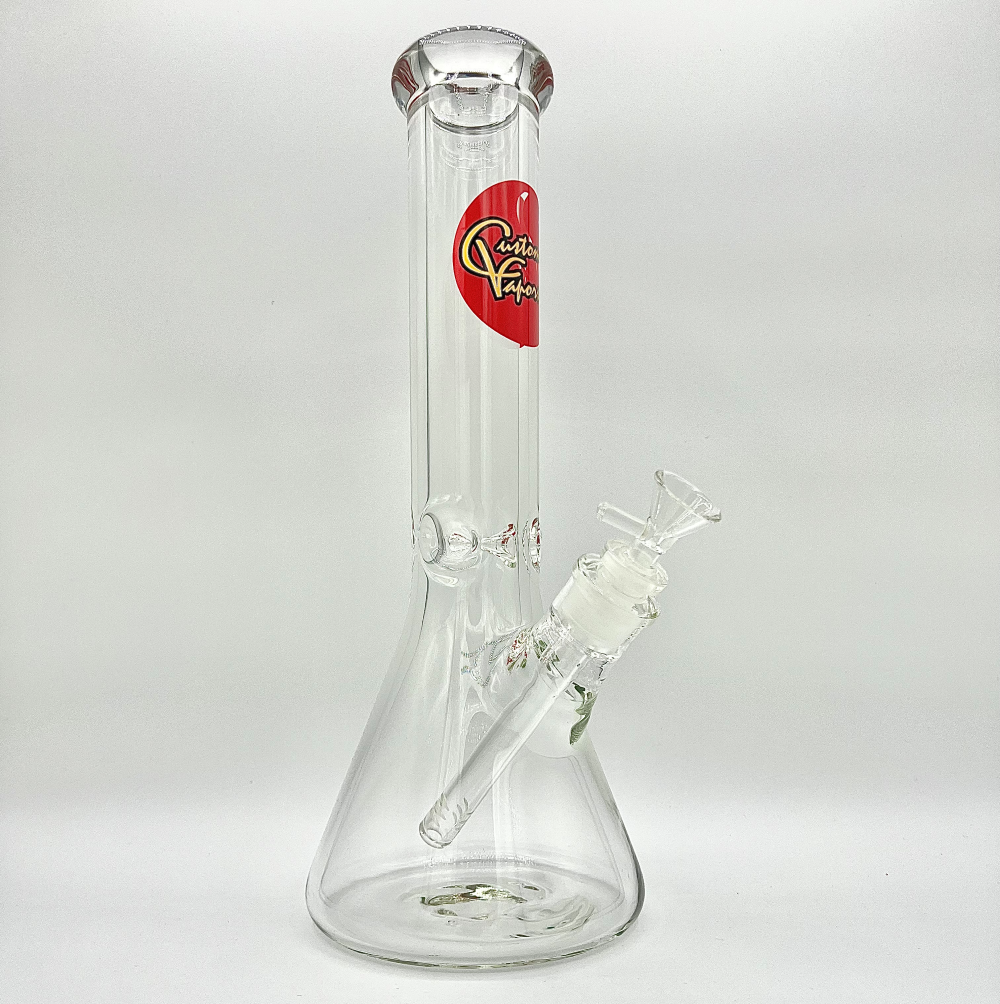 Custom Vapors 13" Inch clear Beaker Style Water Pipe - KX35 - Quality Product by Custom Vapors