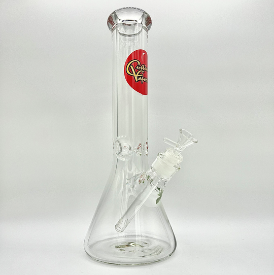 Custom Vapors 13" Inch clear Beaker Style Water Pipe - KX35 - Quality Product by Custom Vapors