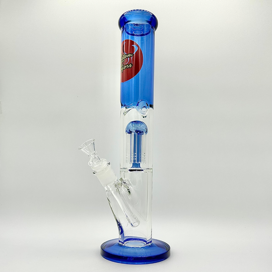 Custom Vapors 14" Inch Straight Tube Water Pipe Bong Light Blue with Perc - KR287 - Quality Product by Custom Vapors