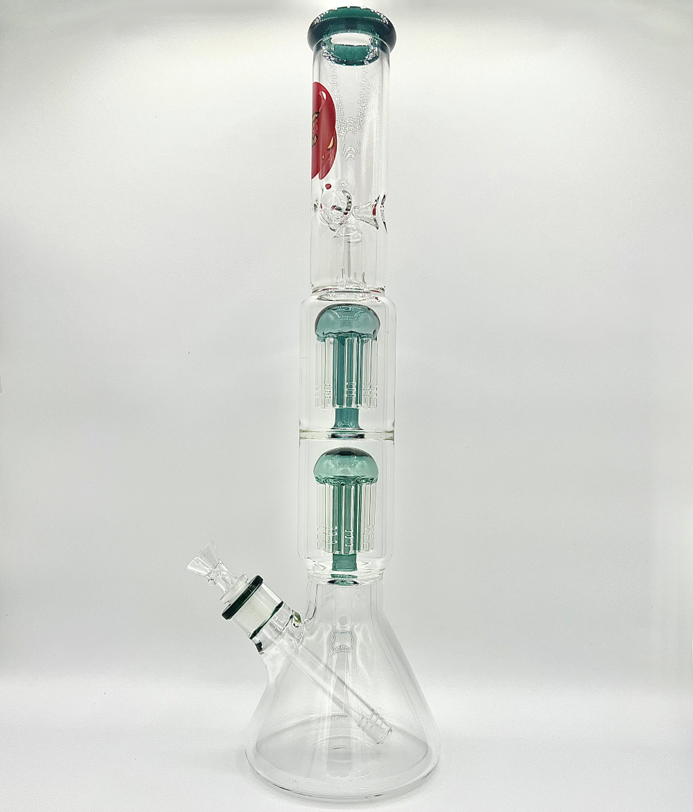 Custom Vapors 19" Inch Beaker Style Water Pipe with double Tree Perc - KR98 - Quality Product by Custom Vapors