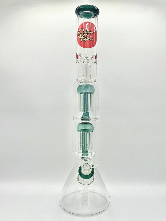 Custom Vapors 19" Inch Beaker Style Water Pipe with double Tree Perc - KR98 - Quality Product by Custom Vapors