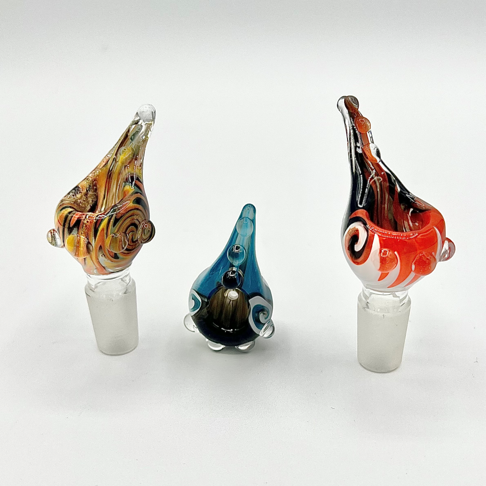 14mm bowl with american color rod short tail - Premium Glass Bowl for Smoking