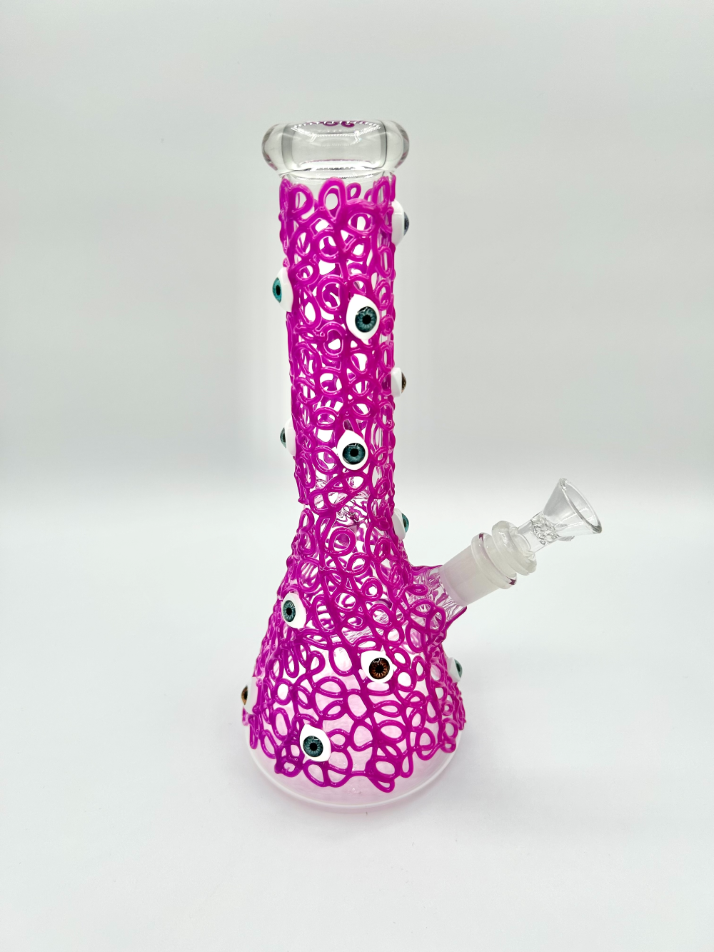 Luminous 11" Inch Beaker Style Water Pipe Bong Purple eyes - HB86 - Quality Product by Custom Vapors