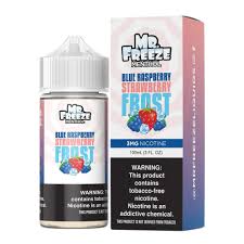 Mr.Freeze 100ml E Liquid Blue Raspberry Strawberry Frost 6MG - Quality Product by Custom Vapors